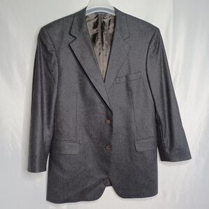Brooks Brothers Suit Jacket Mens 44R Gray Wool 2 Button Blazer Made In Italy